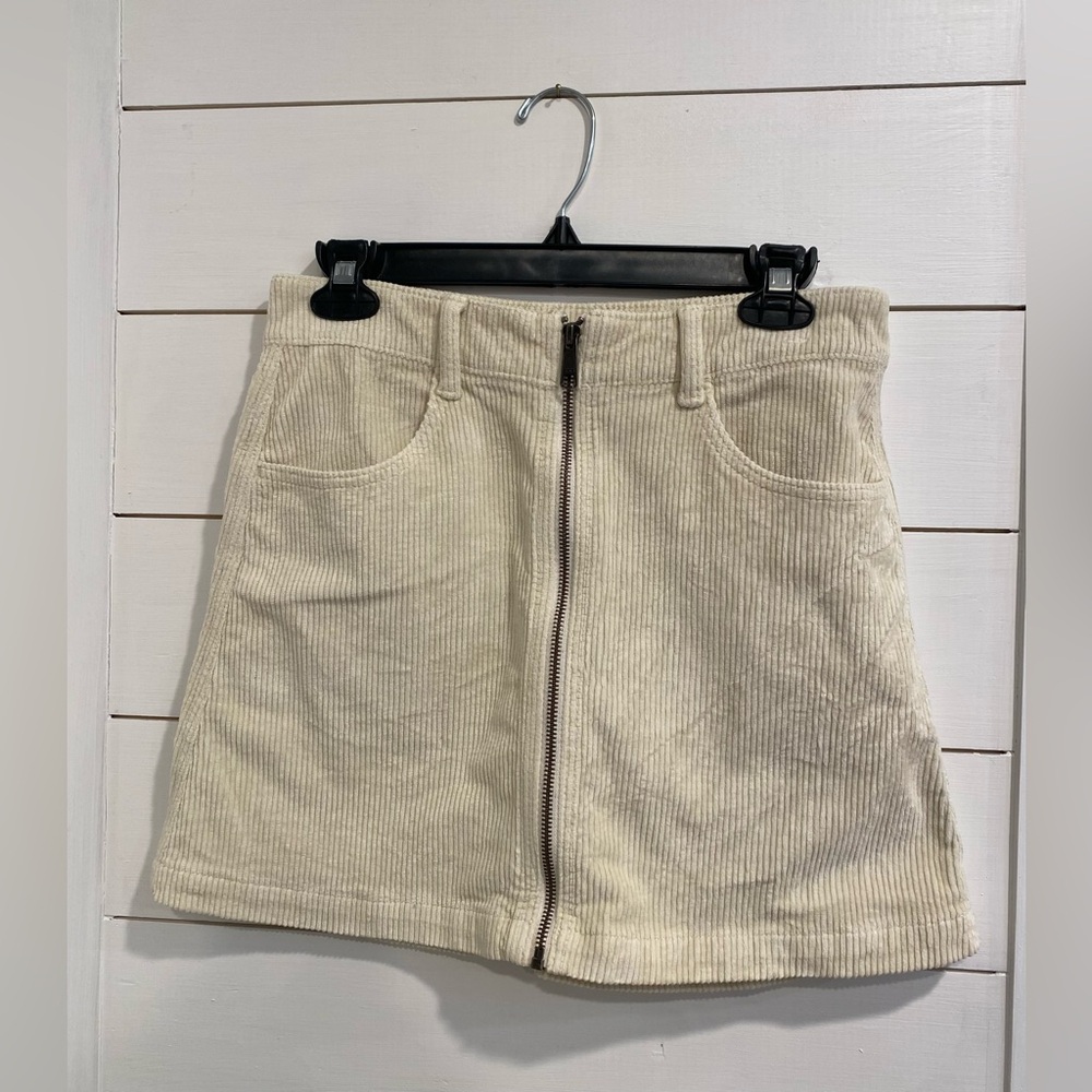 American Eagle Corduroy A-Line Super Hi-Rise Stretch Zip-Up Skirt